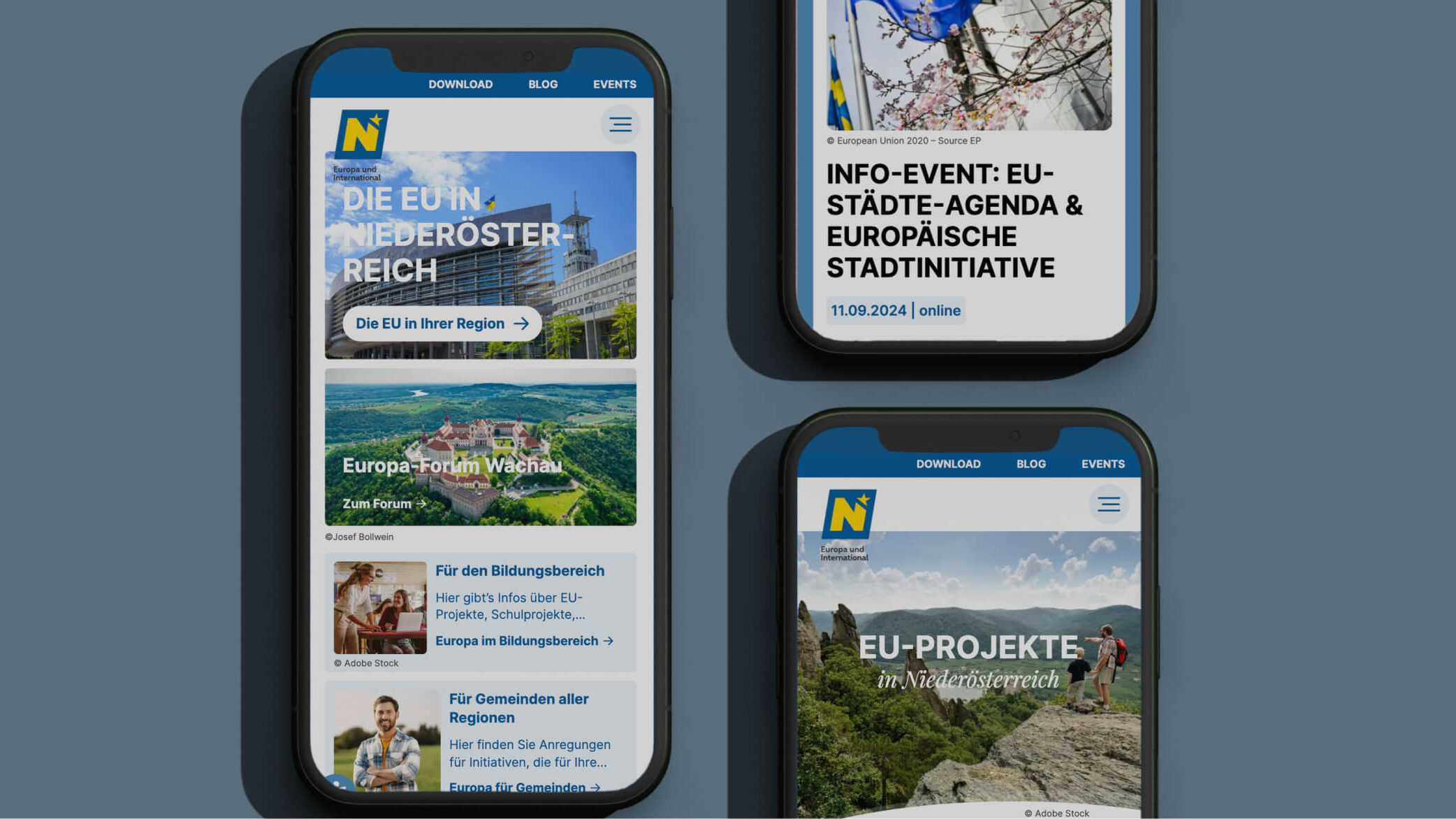 Webseite für das Land NÖ